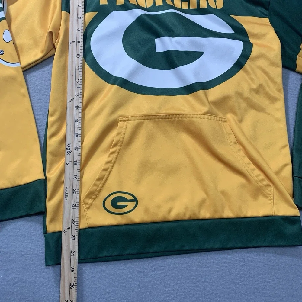 Youth Green Bay Packers Gold/Green First and Goal Pullover Hoodie Size YL